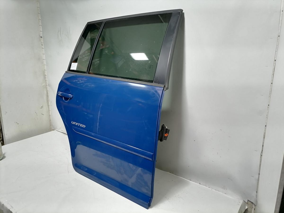 VW Touran 1T original T&uuml;r hinten rechts LL5M Indienblau Rohbau Bj.2008